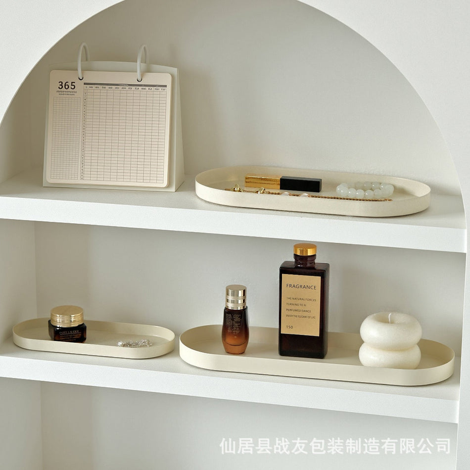 Oval Desktop Decorative Tray for Keys & Jewelry