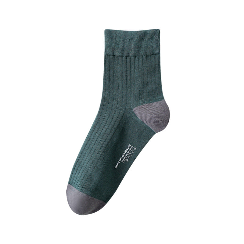 (8-Pack)- Japanese Style Mens Socks – Pure Cotton Mid-Calf