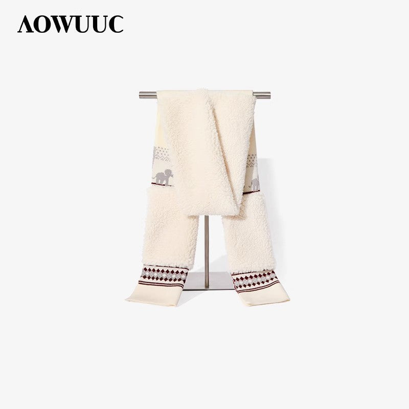 Men’s Thick Wool Scarf Autumn & Winter Plaid Striped Gift