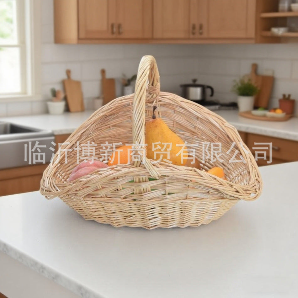 Portable Rattan Vegetable and Egg Basket