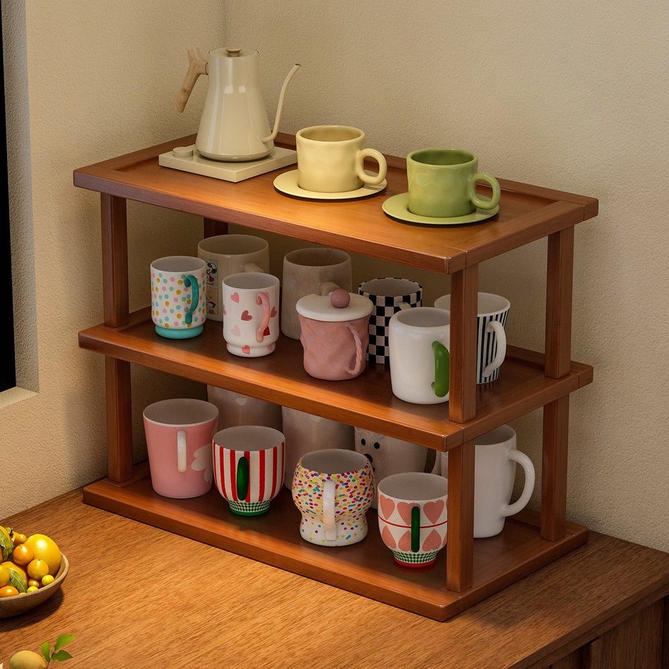Multi-Layer Tea & Cup Storage Rack for Table