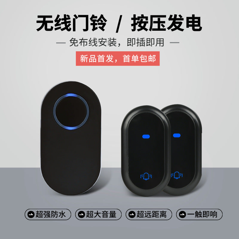 Self-Powered Wireless Doorbell – Long-Range & Waterproof