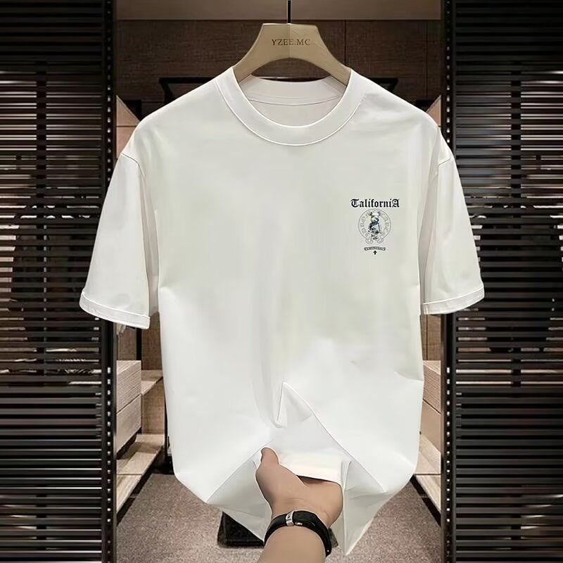 STOCK-Men’s High-Quality Printed Short-Sleeve Round-Neck T-Shirt