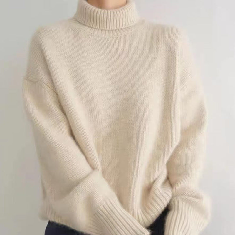 Women’s Warm High Collar Knitted Sweater for Winter