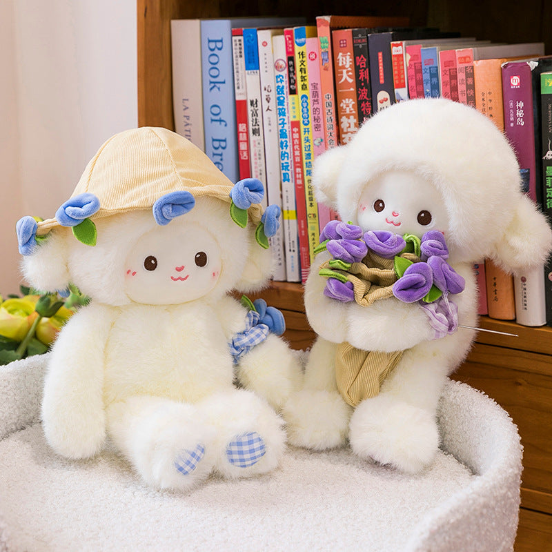Cute Rose Lamb Doll Plush Toy Couple Birthday Gift