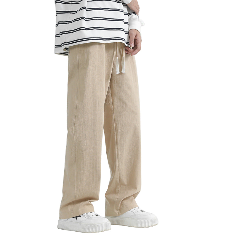 Cotton-Linen Straight Mens Pants 2025