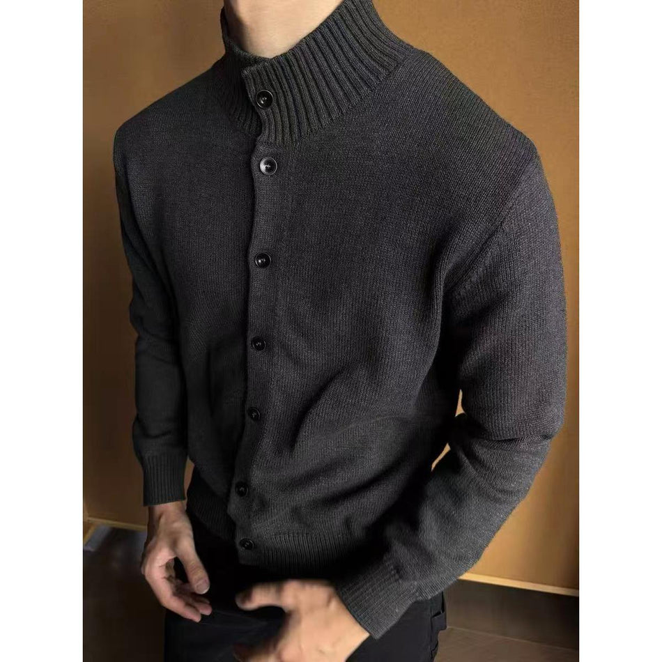 American-Style Thick Knit Cardigan Men's Heavyweight Top