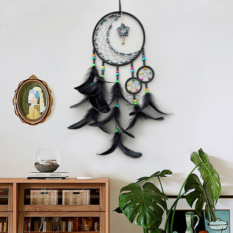 Girly Heart Feather Dream Catcher – Kids' Room Decor
