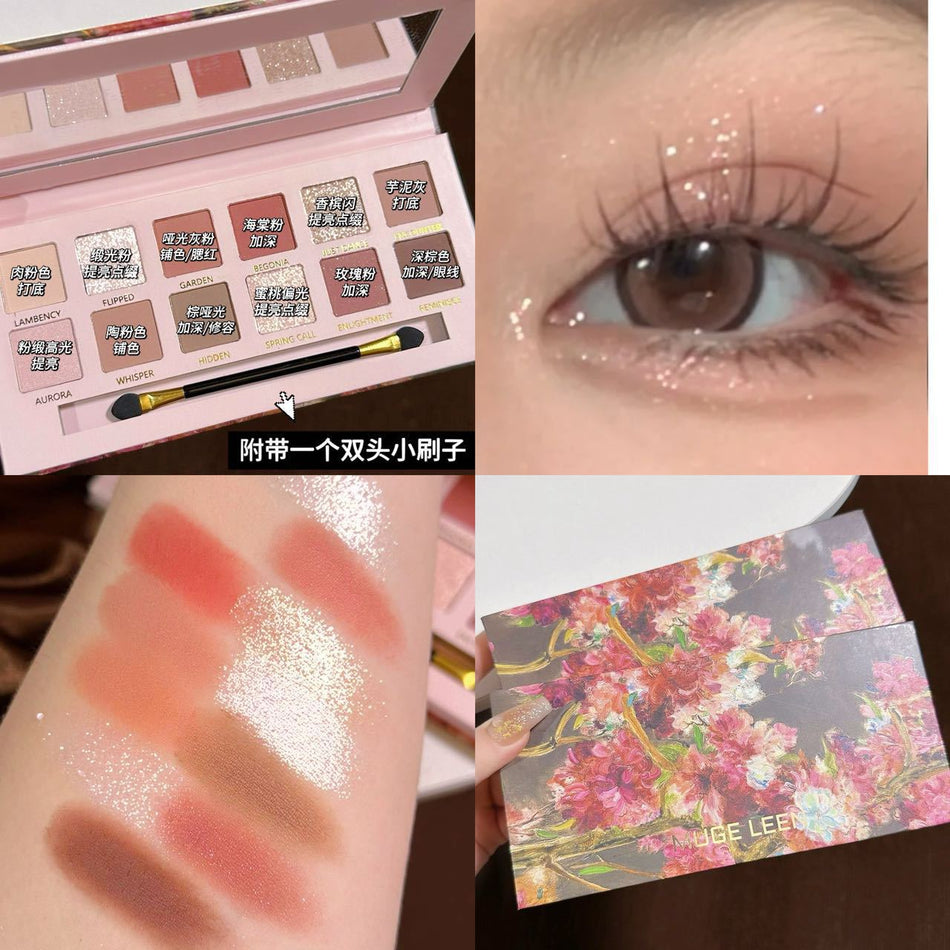 MUGE LEEN Begonia Flower Oil Painting Eyeshadow Palette