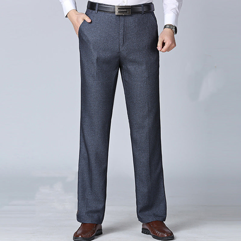 Men's Summer Black Dress Pants – High Waist Casual Fit