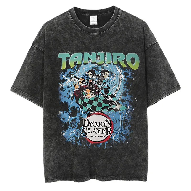 Japanese Anime Y2K Printed Round-Neck Short-Sleeve T-Shirt Men