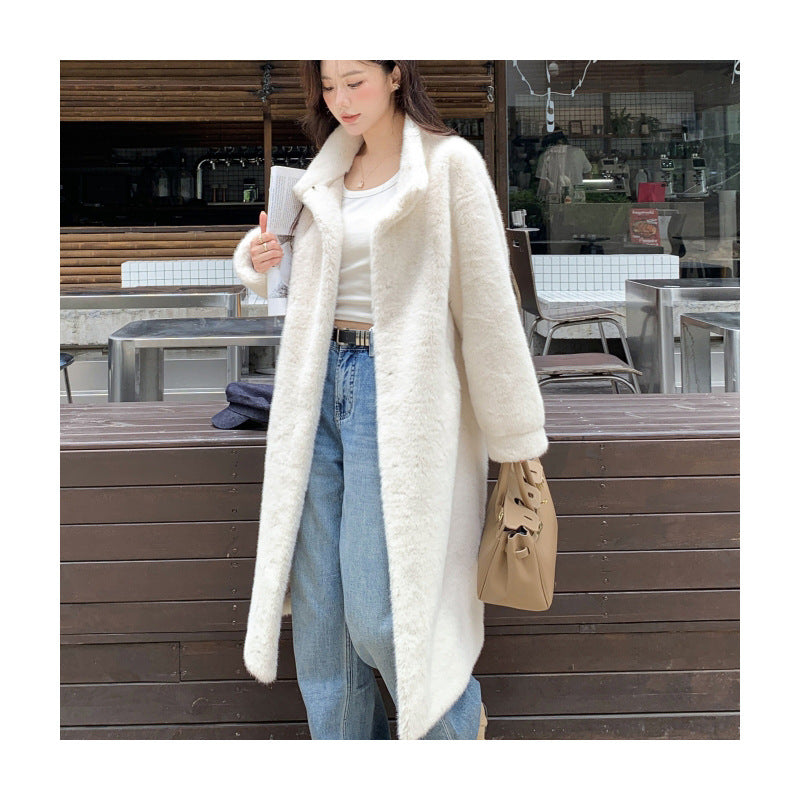 STOCK-Korean Style Long Woolen Coat for Women