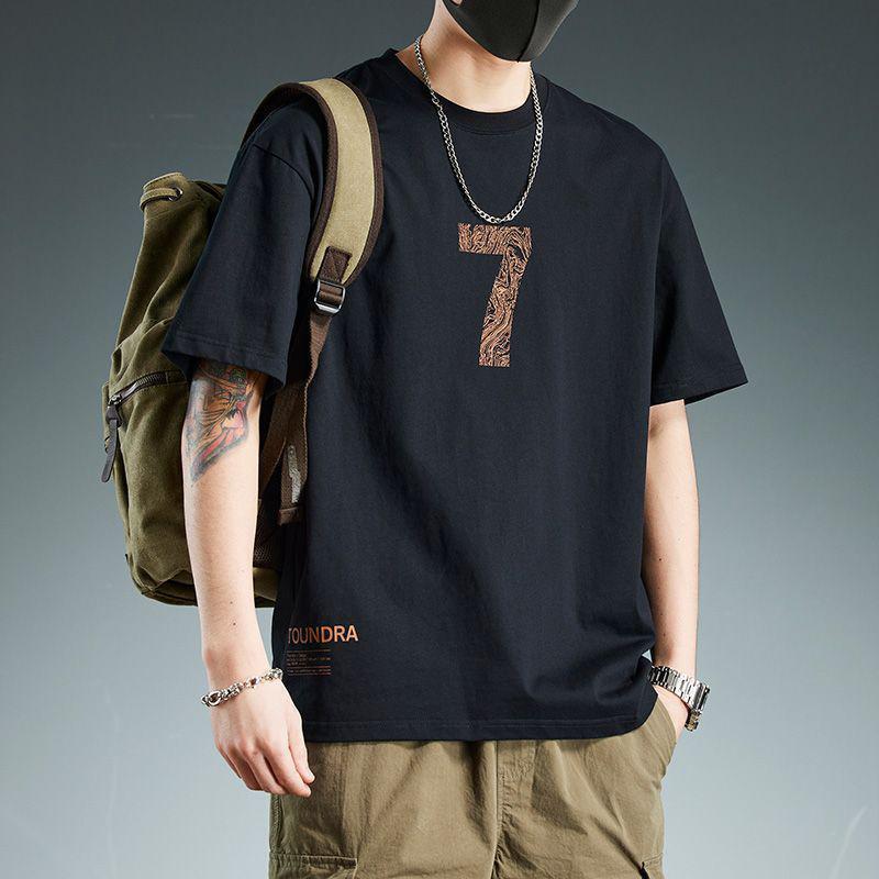 Men’s Heavy Cotton Summer Tee – Trendy Loose Fit 🇭🇰