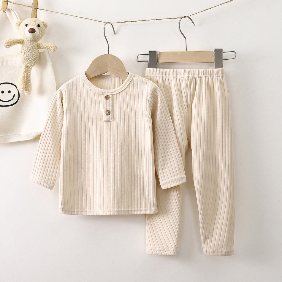 Children Korean Style Thermal Underwear Set Autumn Loungewear