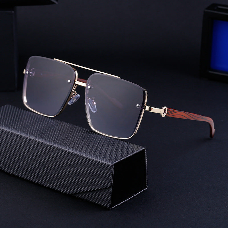 Men’s Square Wood-Style Sunglasses – Trendy EU/US Look