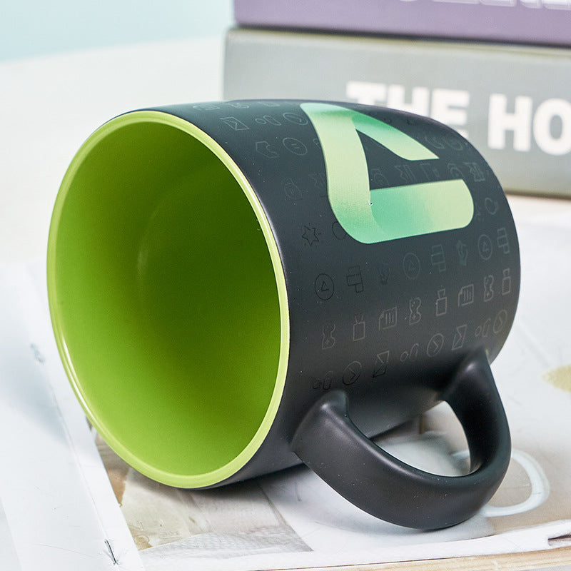 Black Matte Ceramic Coffee Mug - 2 Pc