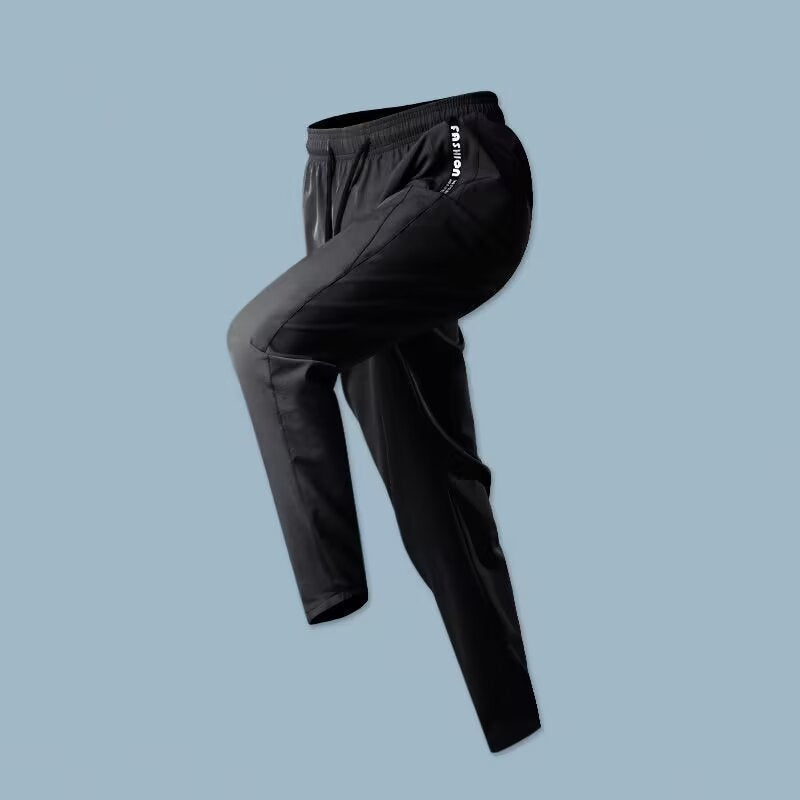 Men’s Summer Athletic Track Pants – Ice Silk Quick-Dry Fitness &