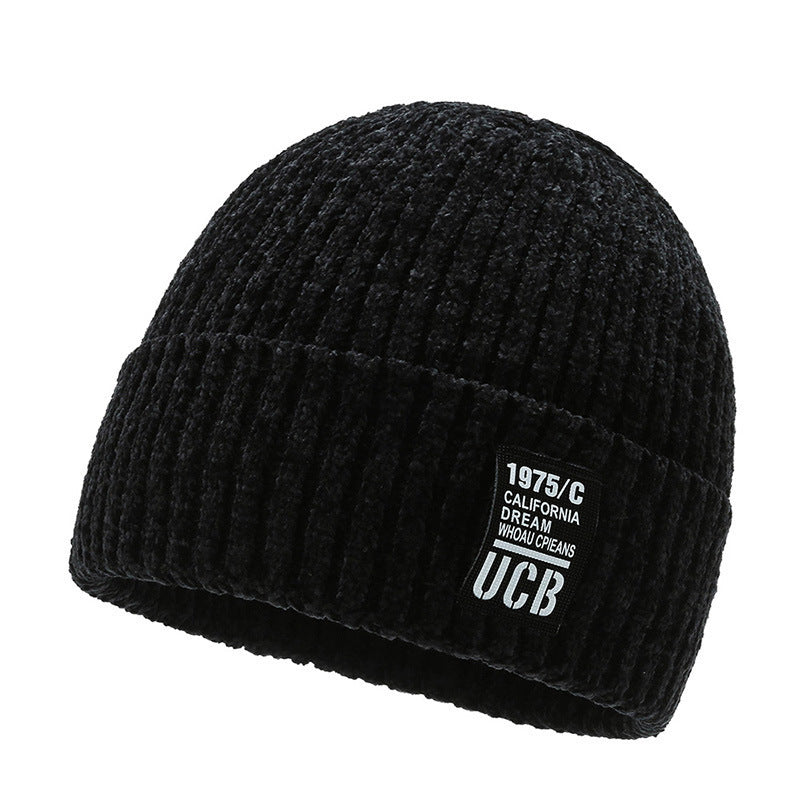 Men’s Thickened Velvet Knitted Winter Hat Warm Cold-Proof
