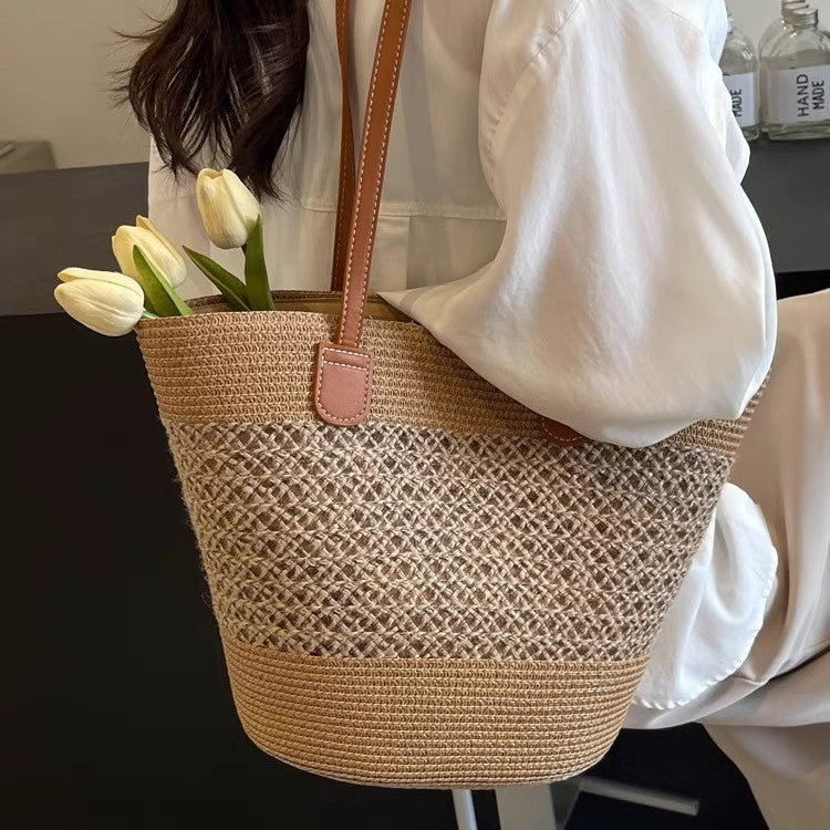 STOCK-Summer Straw Tote Bag
