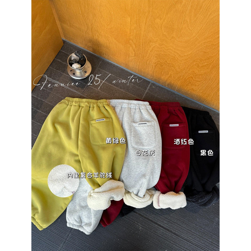 Naughty Rabbit Boys’ Winter Fleece Casual Pants 2025
