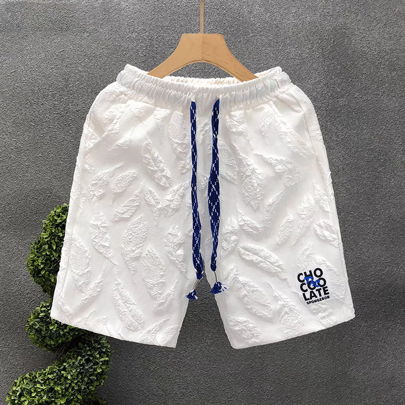 INSTOCK-Men’s Trendy Ice Silk Pleated Bubble Print Shorts