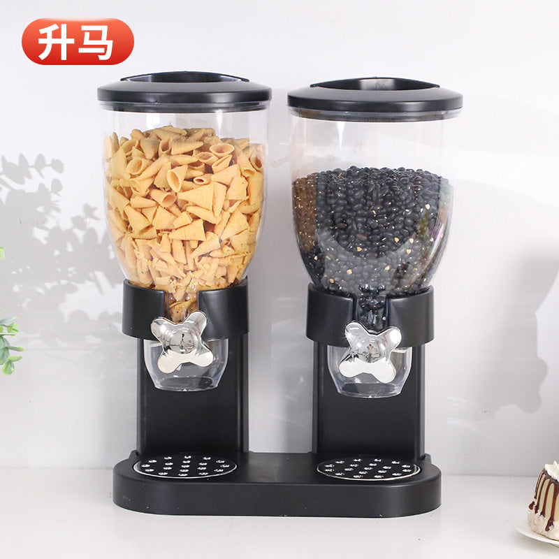 Double Barrel Cereal Dispenser Grain Storage Jar Wholesale