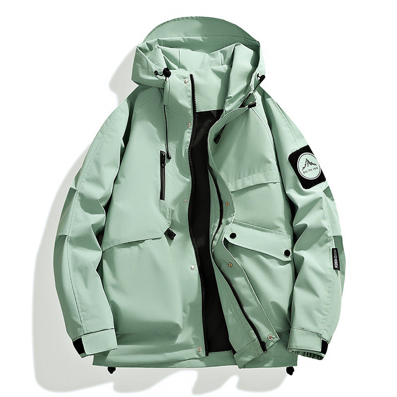 STOCK-Unisex Waterproof Hooded Mountaineering Jacket Autumn