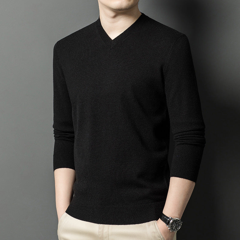 Men’s V-Neck Chicken Heart Collar Sweater