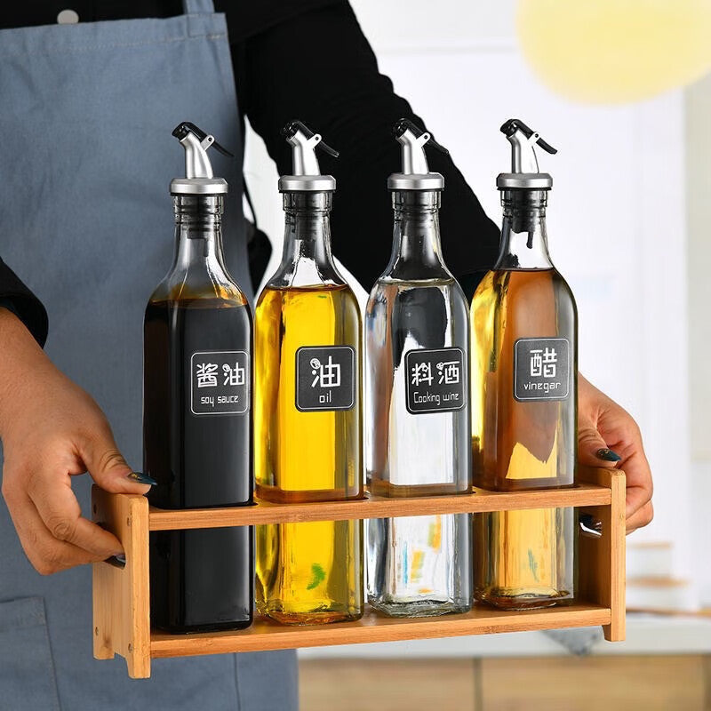 Glass Oil & Vinegar Bottle – Kitchen Pouring Pot
