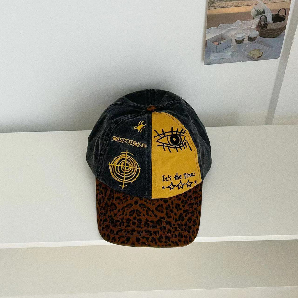 Y2K Leopard Print Baseball Cap Women Men Street Fashion Hat
