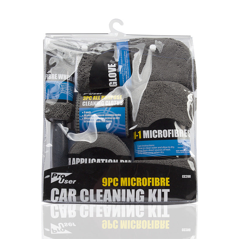 9-Piece Car Cleaning Tool Set Sponge Towel Beauty Kit