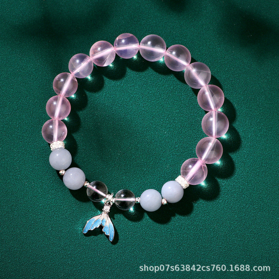 Pink Crystal Mermaid Bracelet – Natural Healing Style