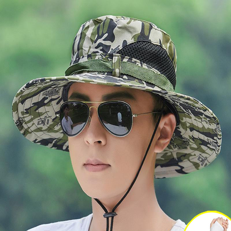 Men’s Large Brim Outdoor Sun Hat for Fishing & Cycling