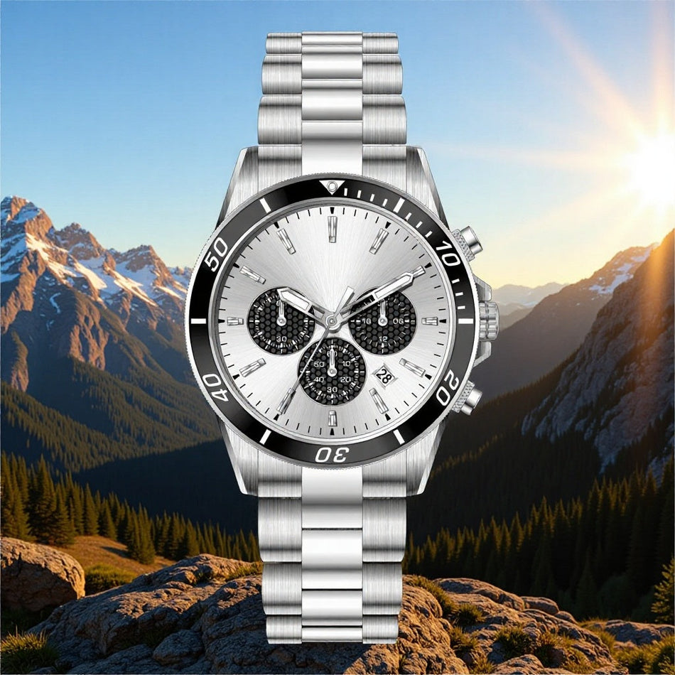 High-End Men’s Steel Band Quartz Waterproof Watch