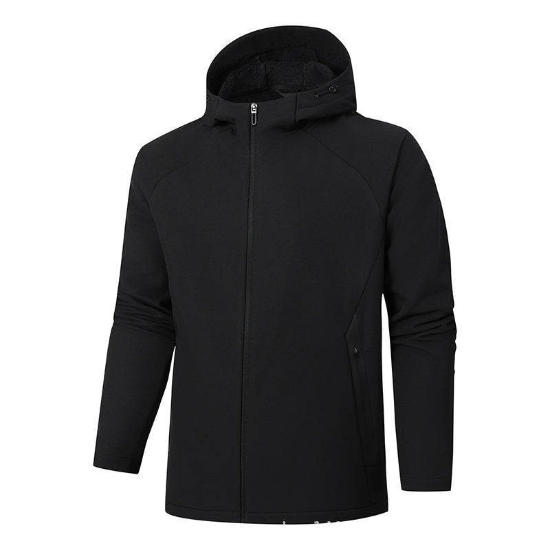 STOCK-Men’s Hooded Softshell Jacket – Autumn/Winter Warm Outdoor