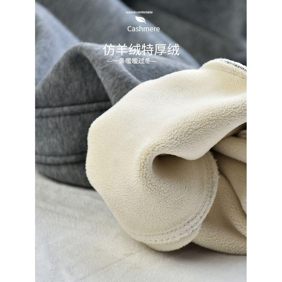 Extra-Thick Cashmere Sweatpants Women Winter Fleece-Lined Casual