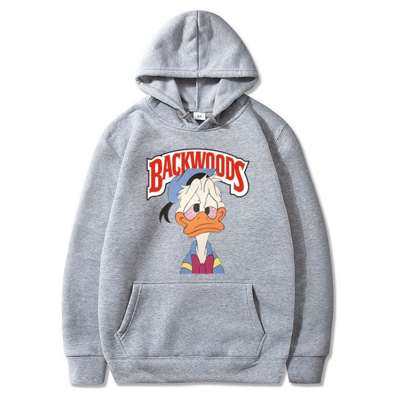 2026 Backwoods Cartoon Pullover Hooded Sweater Men