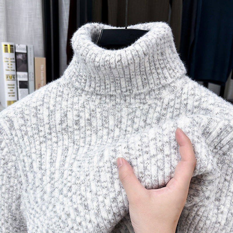 2026 Men’s Warm High Collar Velvet Knitwear