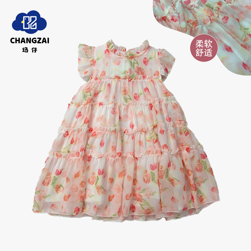 Girls Floral Fairy Princess Dress Summer 2024 New – Summer Kids Fashion Nepal | Tudoholic