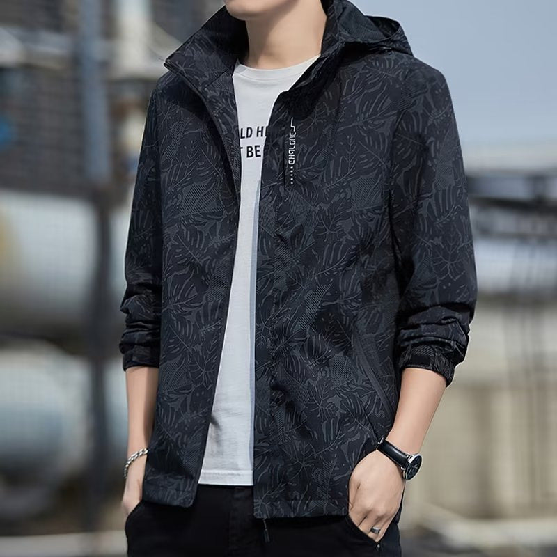 Men’s Printed Casual Jacket –  Stylish Trench Coat