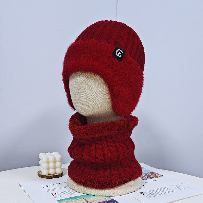 Elderly Men's Winter Wool Hat with Ear Flaps