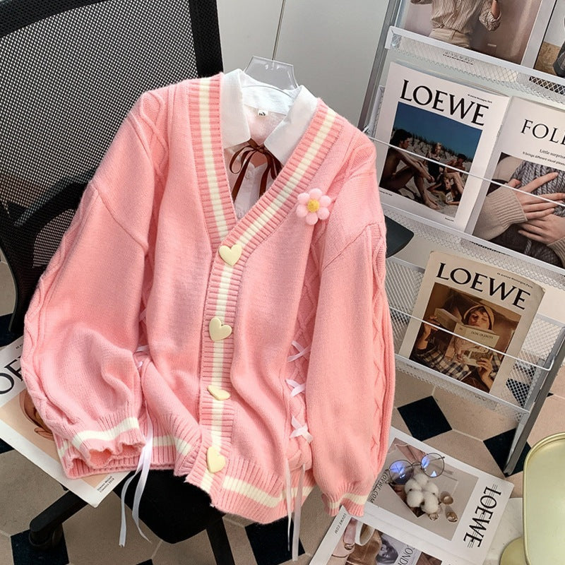 Lazy Bow Knit Cardigan