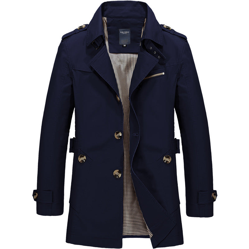 Men’s Large Cotton Jacket – Casual Mid-Length Top