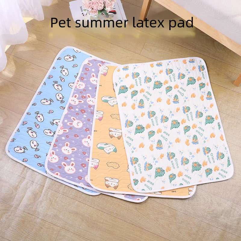 Pet Cooling Summer Mat – Ice Silk Latex Bed for Dogs & Cats