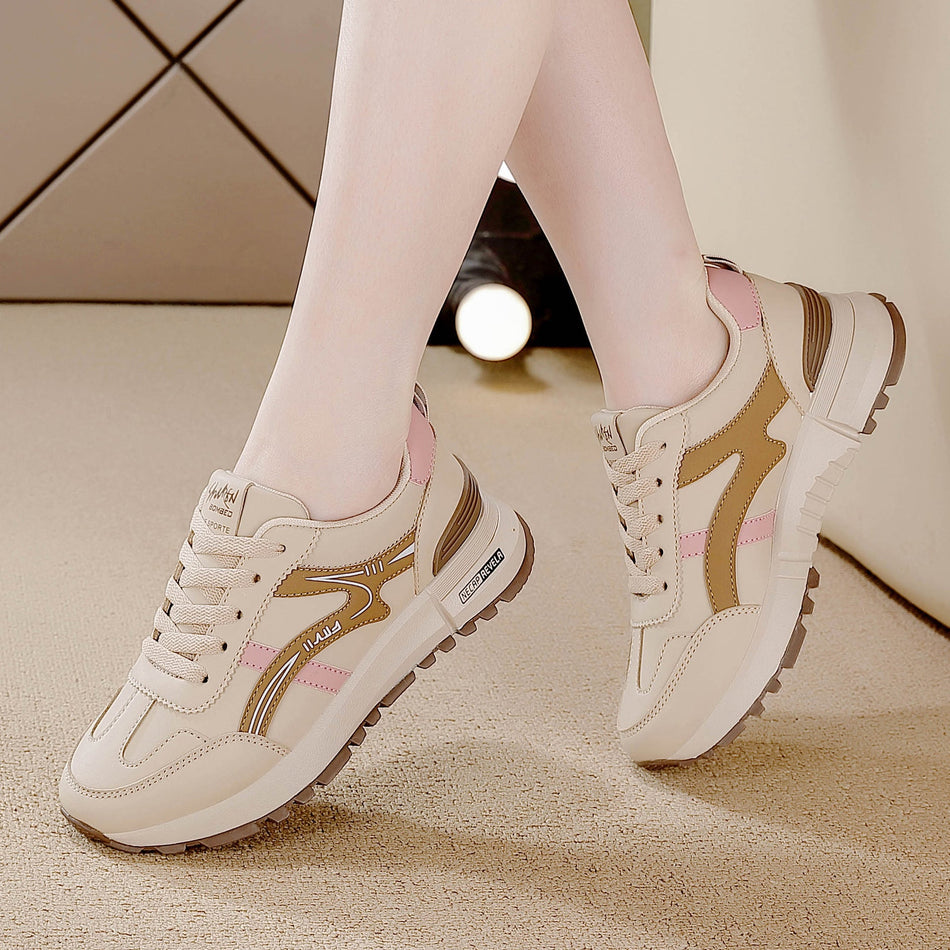 2025 Plus Size Leather Casual Running Sneakers for Women