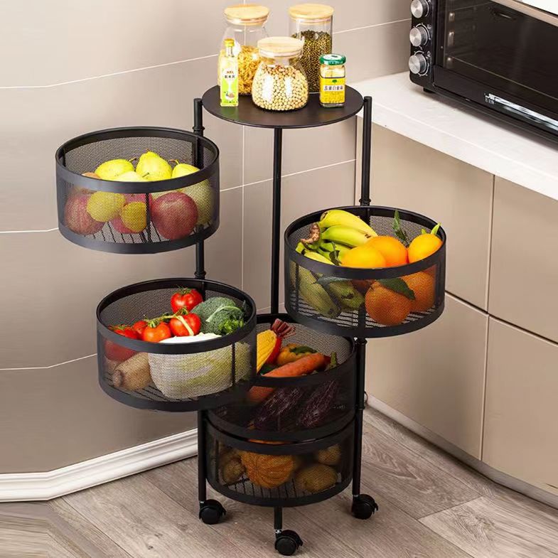 Rotatable Multi-Layer Floor Kitchen & Vegetable Rack