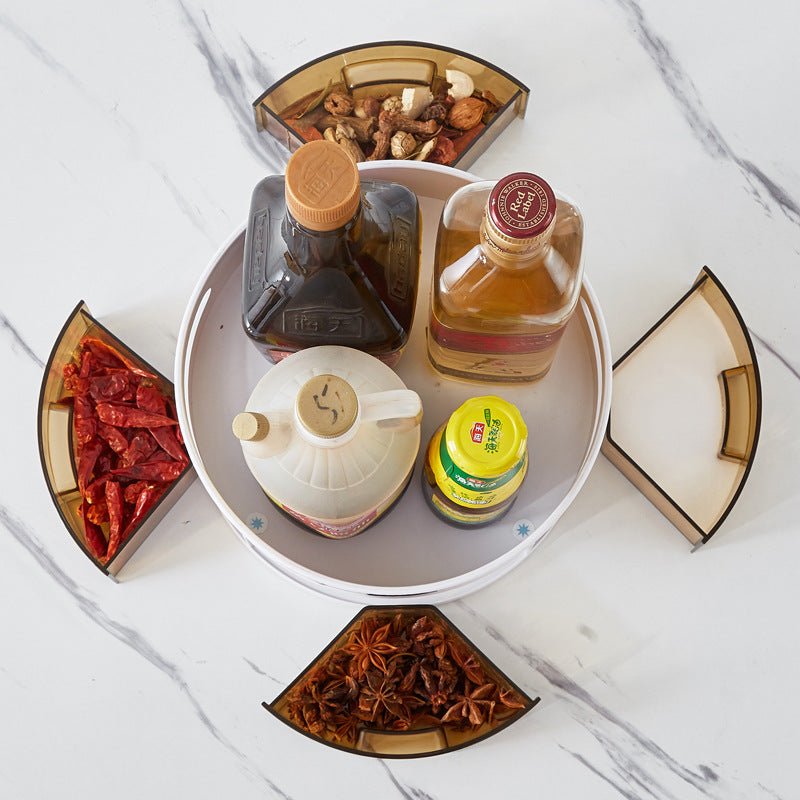 Rotating Tabletop Kitchen Seasoning Storage Tray
