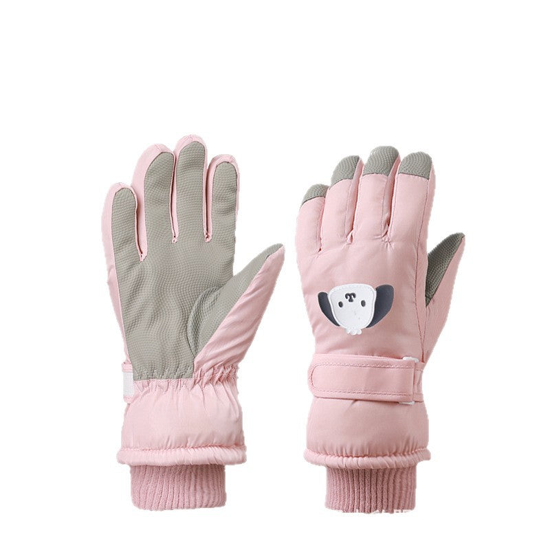 Children Ski Gloves Winter Thickened Velvet Warm NonSlip Men