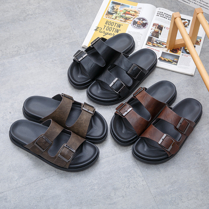 Men’s Double-Breasted Non-Slip Wear-Resistant High-End Slippers