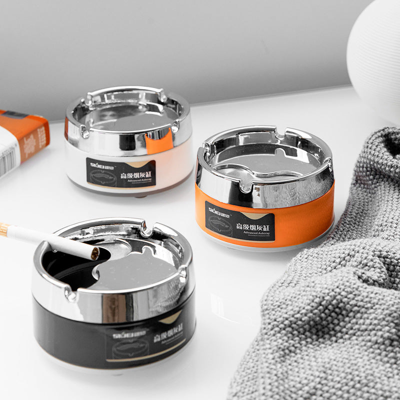 Windproof Stainless Steel Ashtray with Cover – KTV, Hotel &